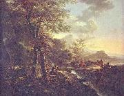 Jan Both Italian landscape with draughtsman. painting